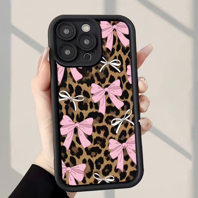Leopard Print Bow Phone Case F - Apple Iphone 15 评论和价格